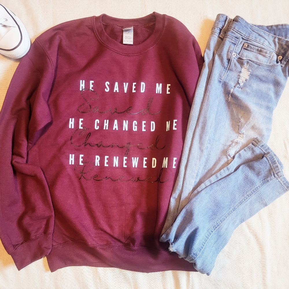 Maroon crewneck sweater